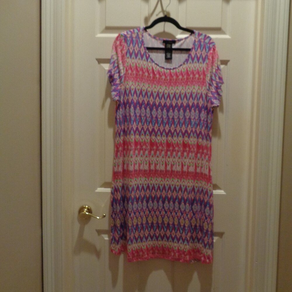 Summer dress by u-knit in hot pink, purple, lime green  short sleeves